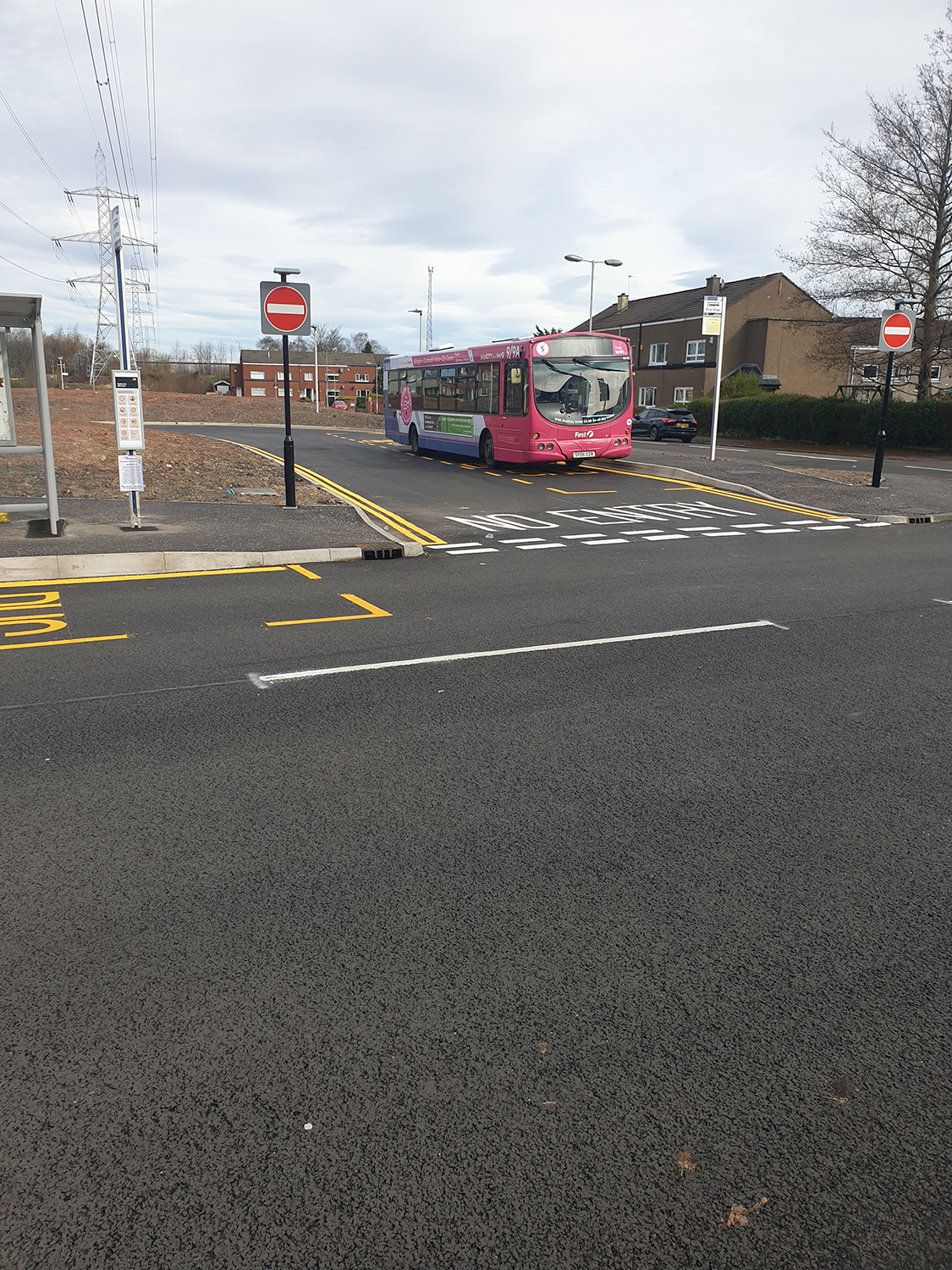 Tarmac provide a durable, fuel resisting surface for new bus terminus